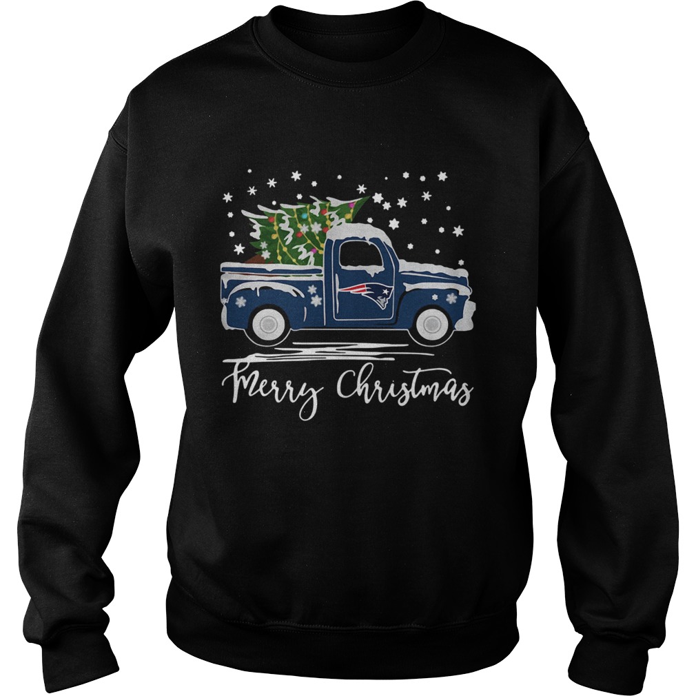 New England Patriots Pickup Truck Merry Christmas Sweatshirt
