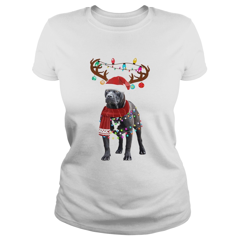 Nice Cute Pitbull Christmas Lights Reindeer Pajamas Classic Ladies