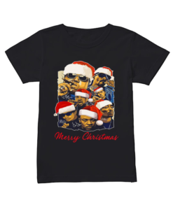 Notorious Big Snoop Dogg Ice Cube Eminem Tupac Santa Merry Christmas  Classic Women's T-shirt