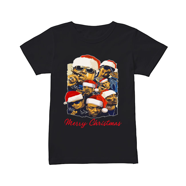 Notorious Big Snoop Dogg Ice Cube Eminem Tupac Santa Merry Christmas Classic Women's T-shirt