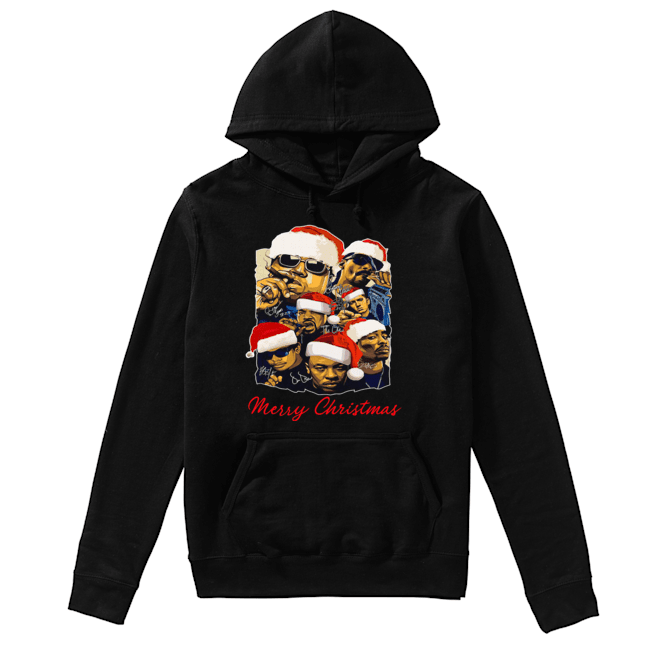 Notorious Big Snoop Dogg Ice Cube Eminem Tupac Santa Merry Christmas Unisex Hoodie