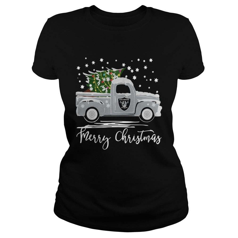 Oakland Raiders Truck Merry Christmas Classic Ladies