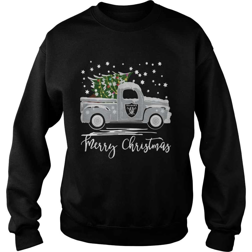 Oakland Raiders Truck Merry Christmas Sweatshirt