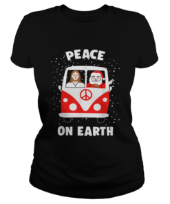 Peace On Earth Santa And Jesus Hippie Fan Christmas Gift  Classic Ladies