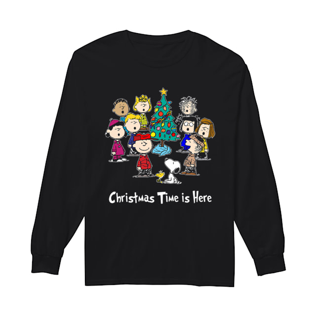 Peanuts Charlie Brown Snoopy Christmas Time is here Long Sleeved T-shirt 