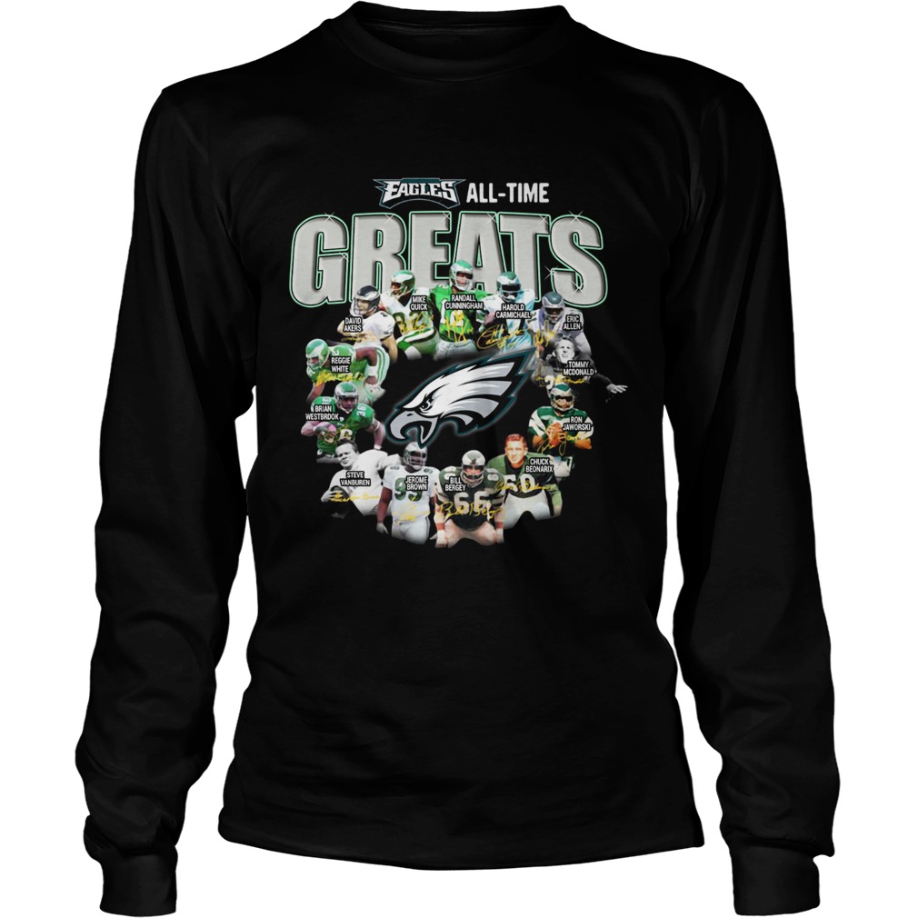 Philadelphia Eagles Players All Time Greats Signatures LongSleeve