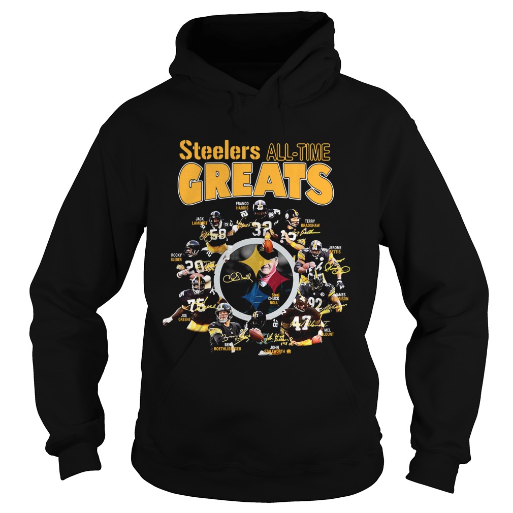 Pittsburgh Steelers all time greats players signatures Hoodie