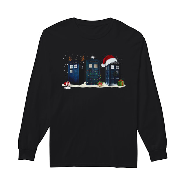 Police Box Reindeer Christmas Long Sleeved T-shirt 