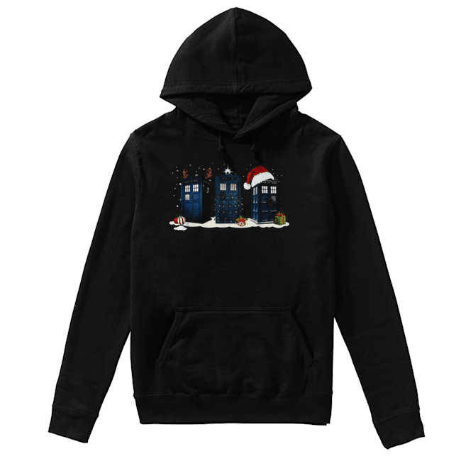 Police Box Reindeer Christmas Unisex Hoodie