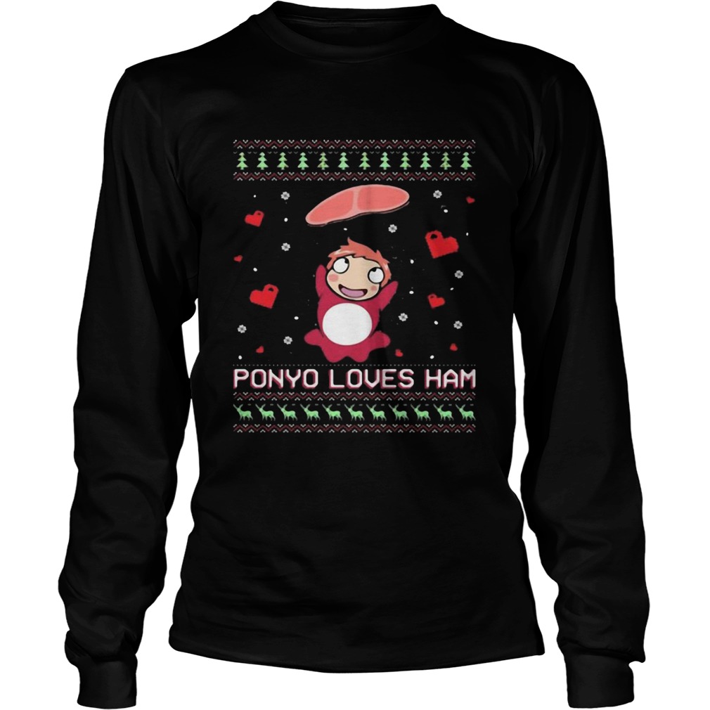 Ponyo Loves Ham Ugly Christmas LongSleeve