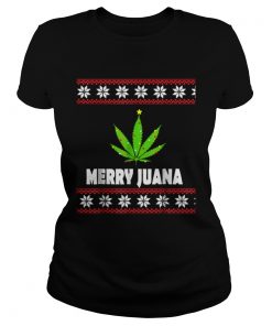 Premium ugly christmas merry juana 420 cannabis  Classic Ladies