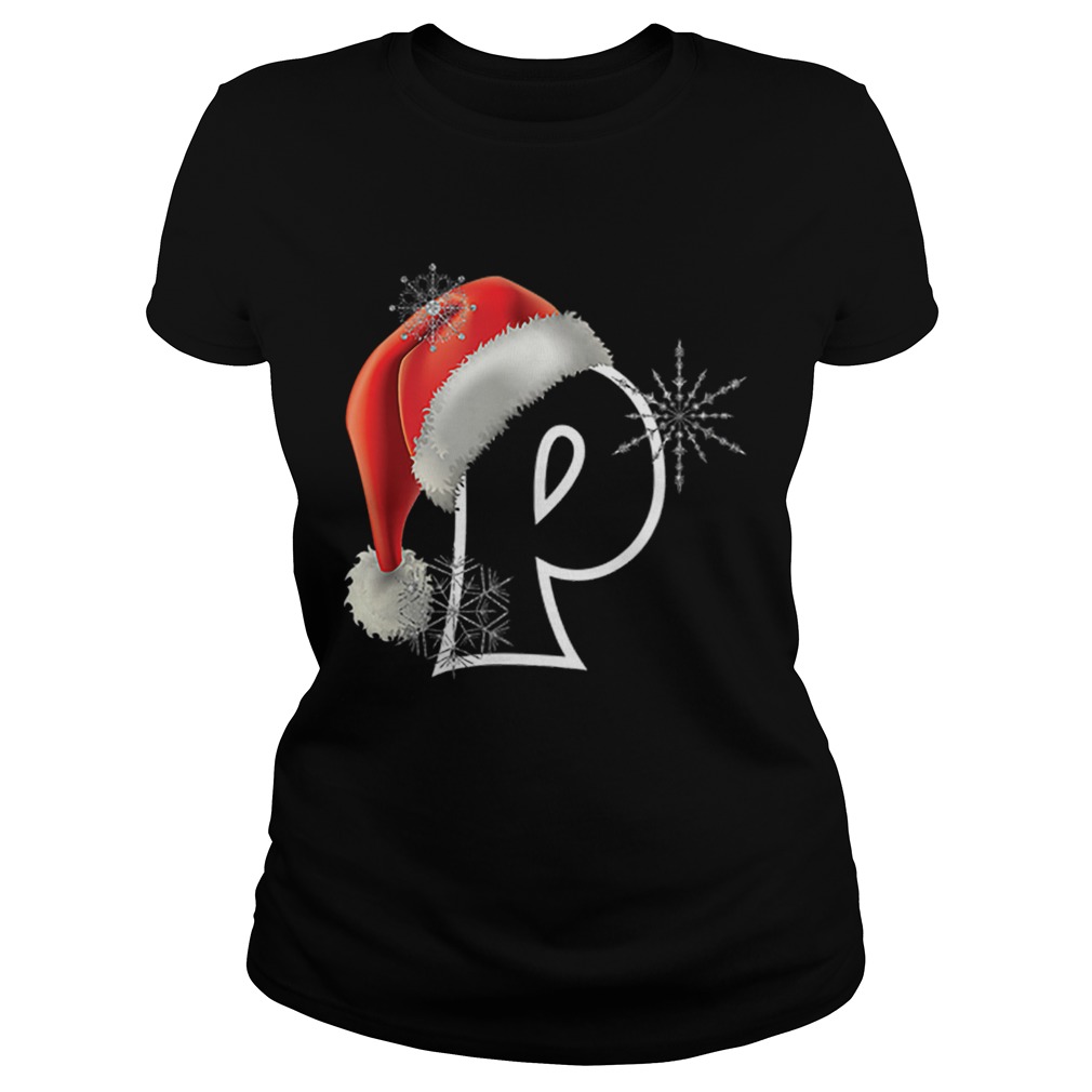 Pretty Cutest Capital Letter P Santa Monogram Christmas Holidays Classic Ladies