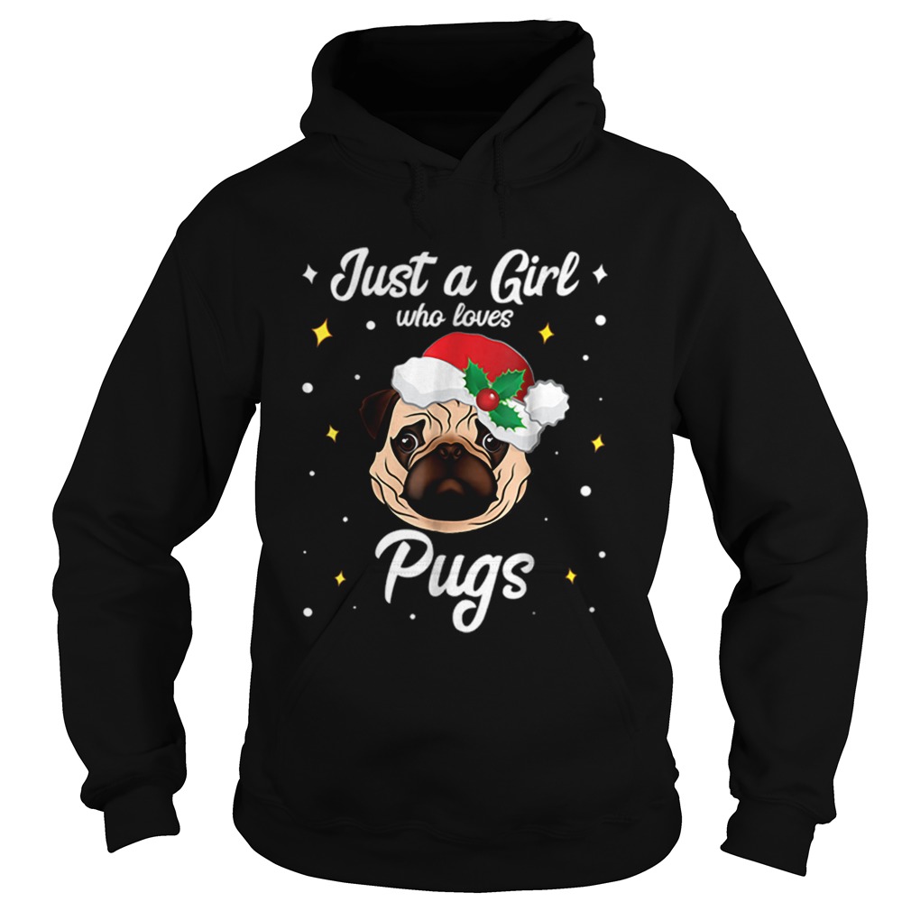 Pretty Just A Girl Who Loves Pug Christmas Santa Claus Hoodie