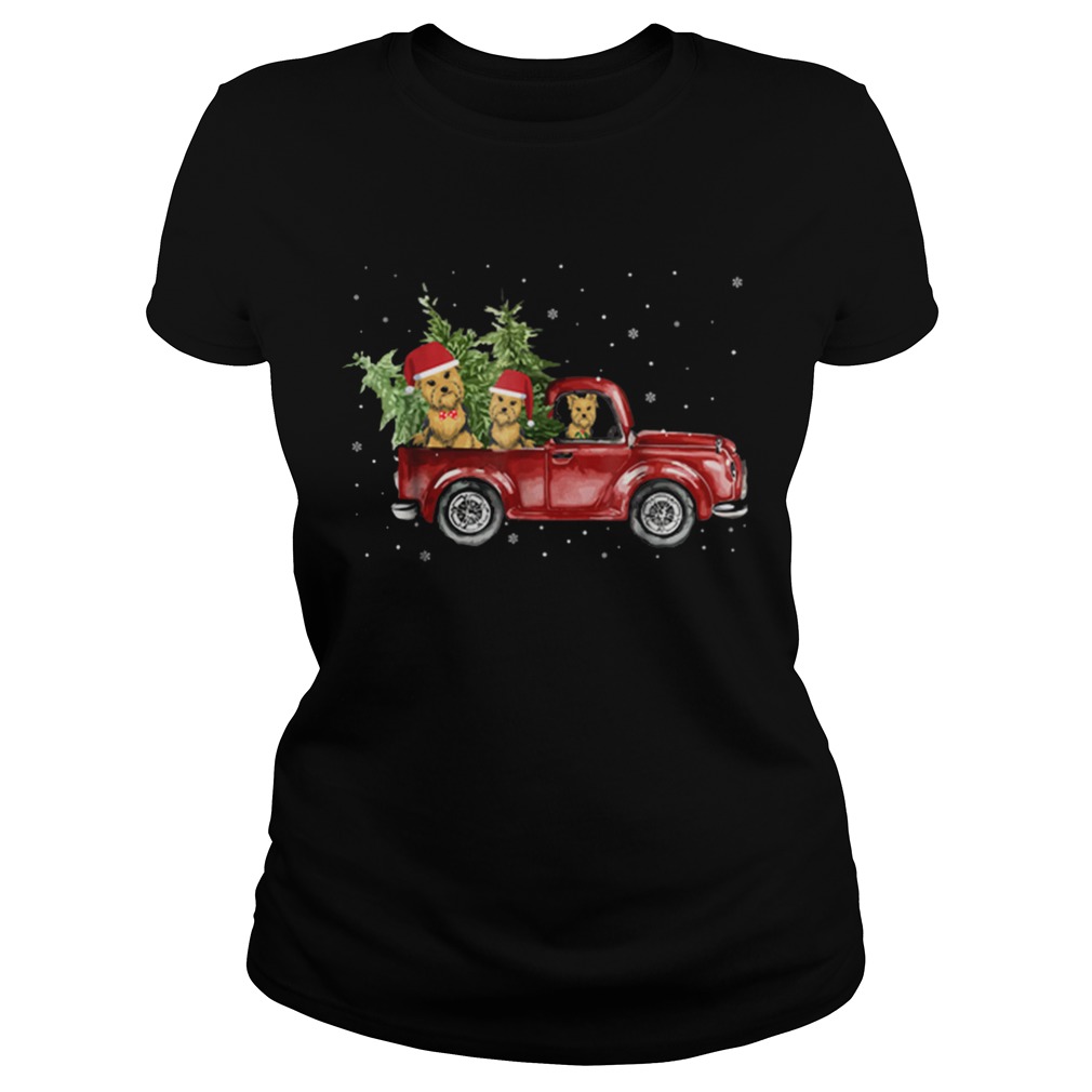 Pretty Yorkie Dog Pickup Truck Christmas Classic Ladies