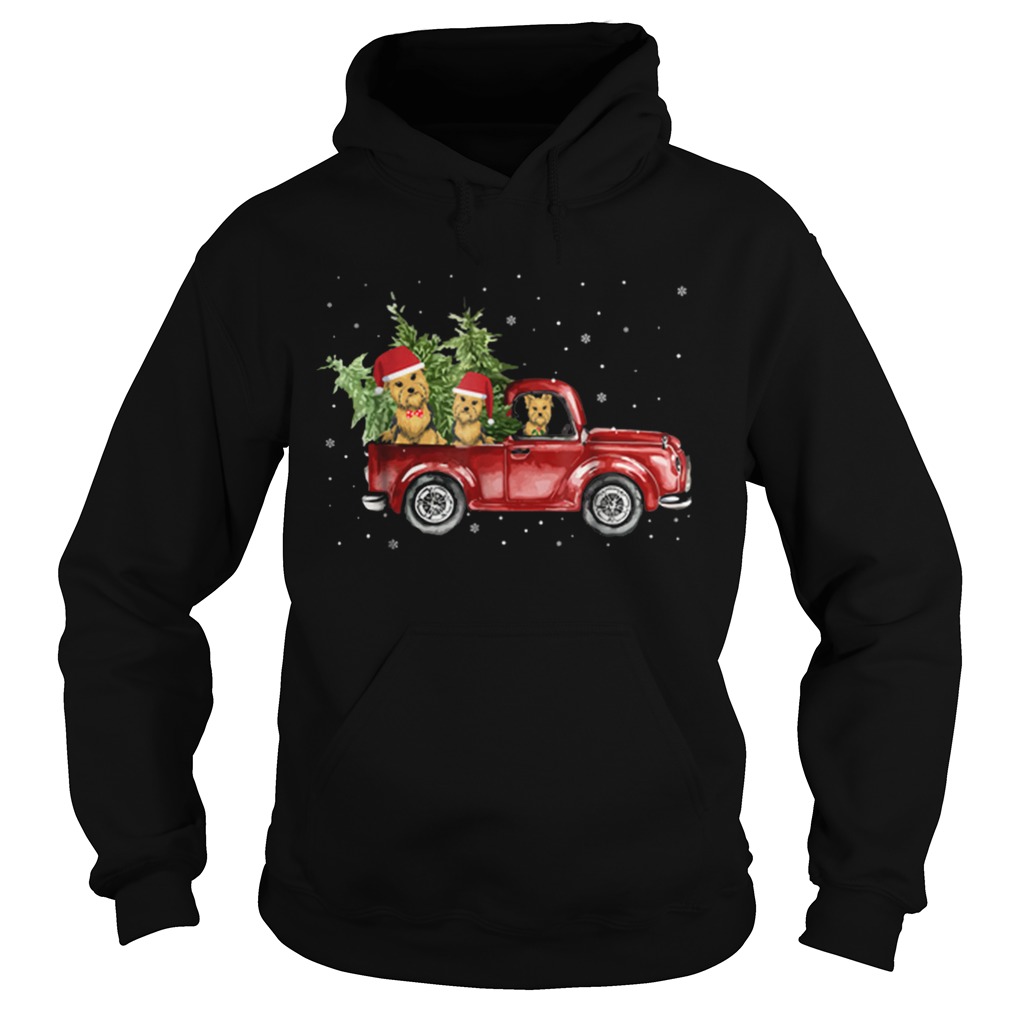 Pretty Yorkie Dog Pickup Truck Christmas Hoodie