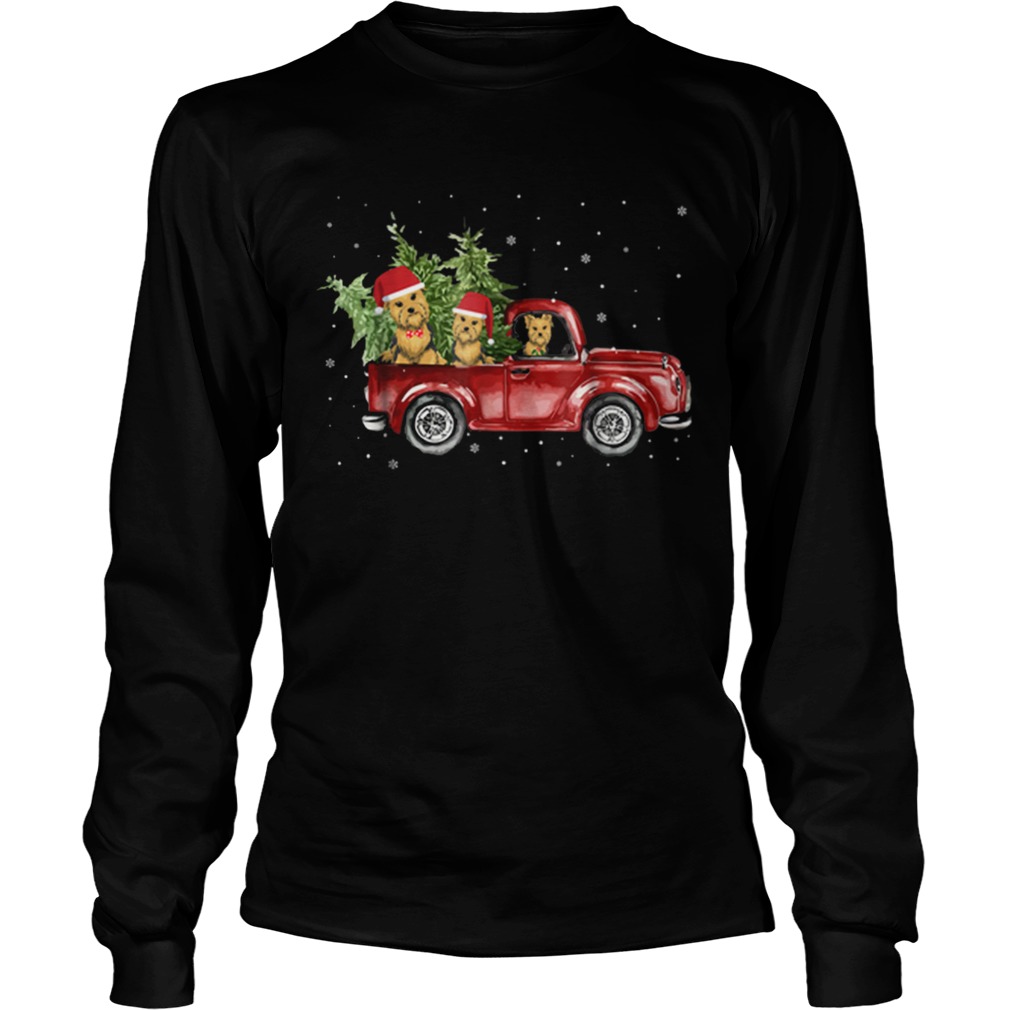 Pretty Yorkie Dog Pickup Truck Christmas LongSleeve