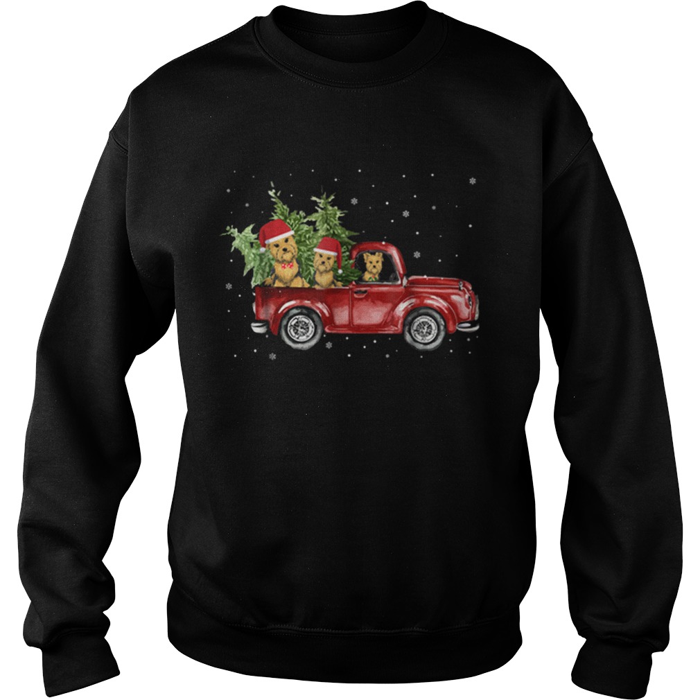 Pretty Yorkie Dog Pickup Truck Christmas Sweatshirt
