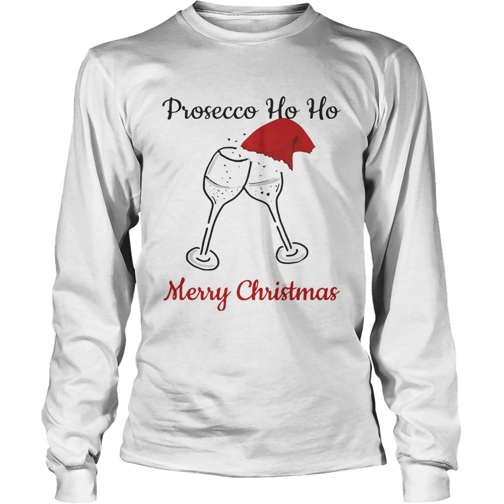 Prosecco Ho Ho Merry Christmas Santa Hat LongSleeve
