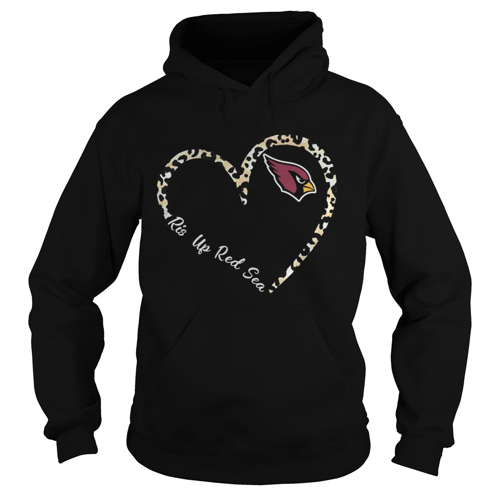 Rise Up Red Sea Arizona Cardinals Leopard Heart Hoodie