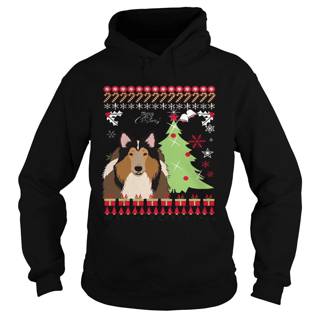 Rough collie Ugly Christmas Hoodie