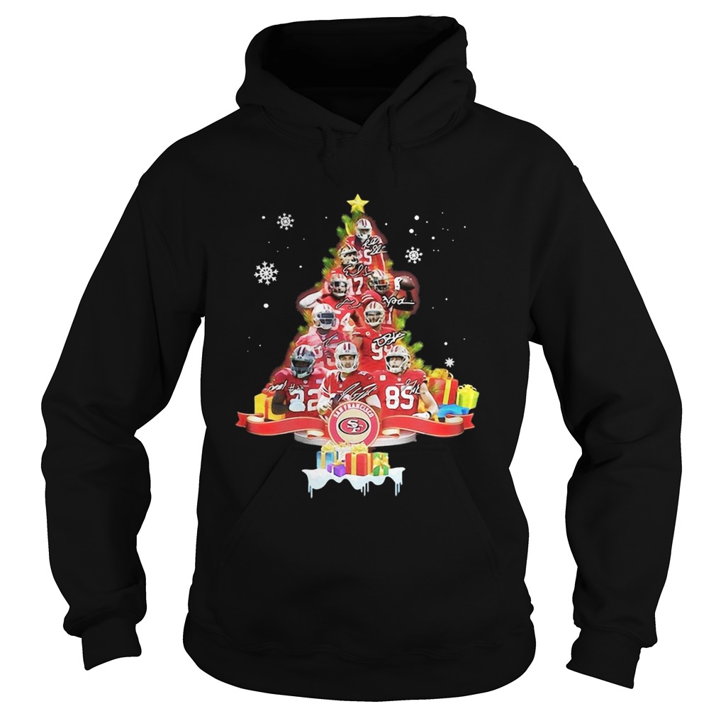 San Francisco 49ers Signatures Christmas Tree Hoodie