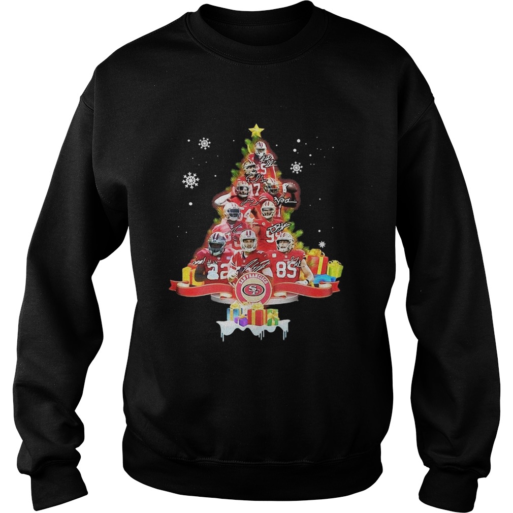 San Francisco 49ers Signatures Christmas Tree Sweatshirt