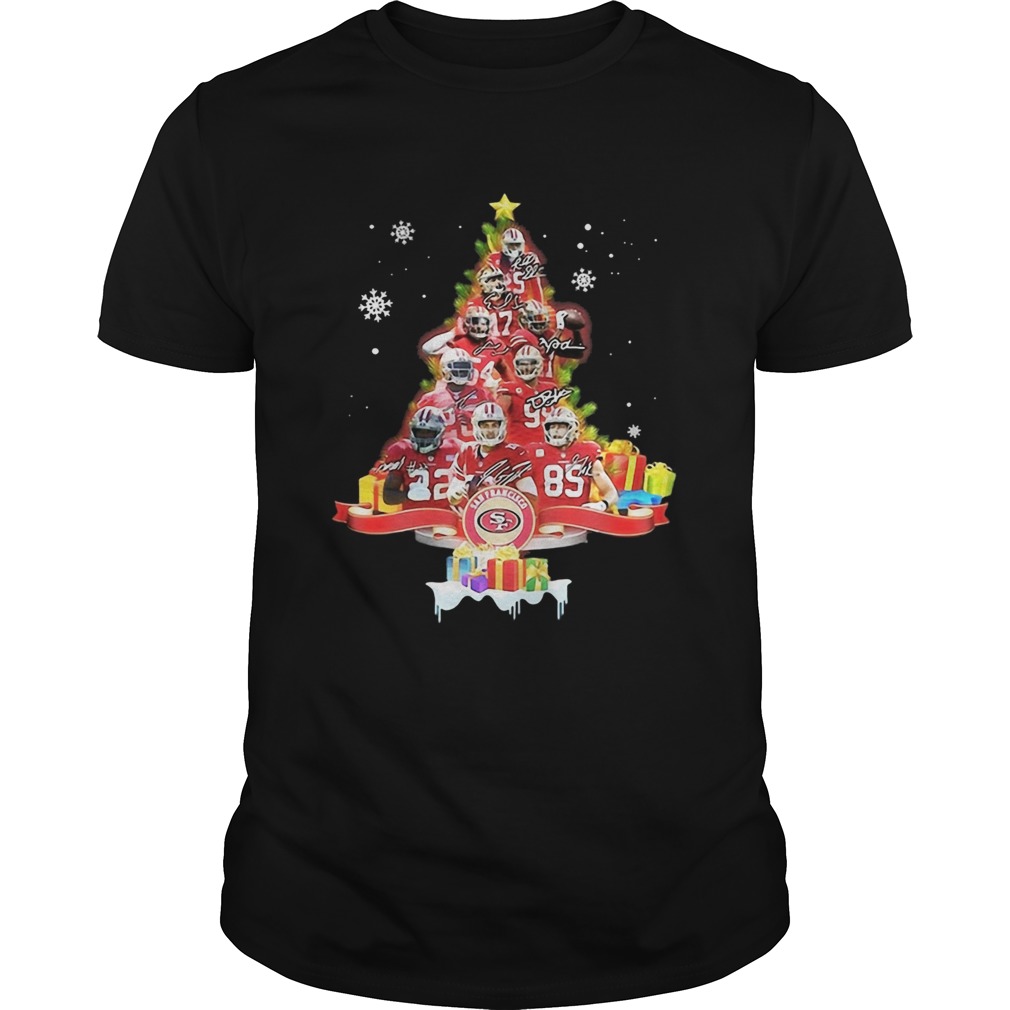 San Francisco 49ers Signatures Christmas Tree shirt
