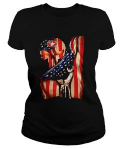 San Francisco 49ers Skull American Flag  Classic Ladies