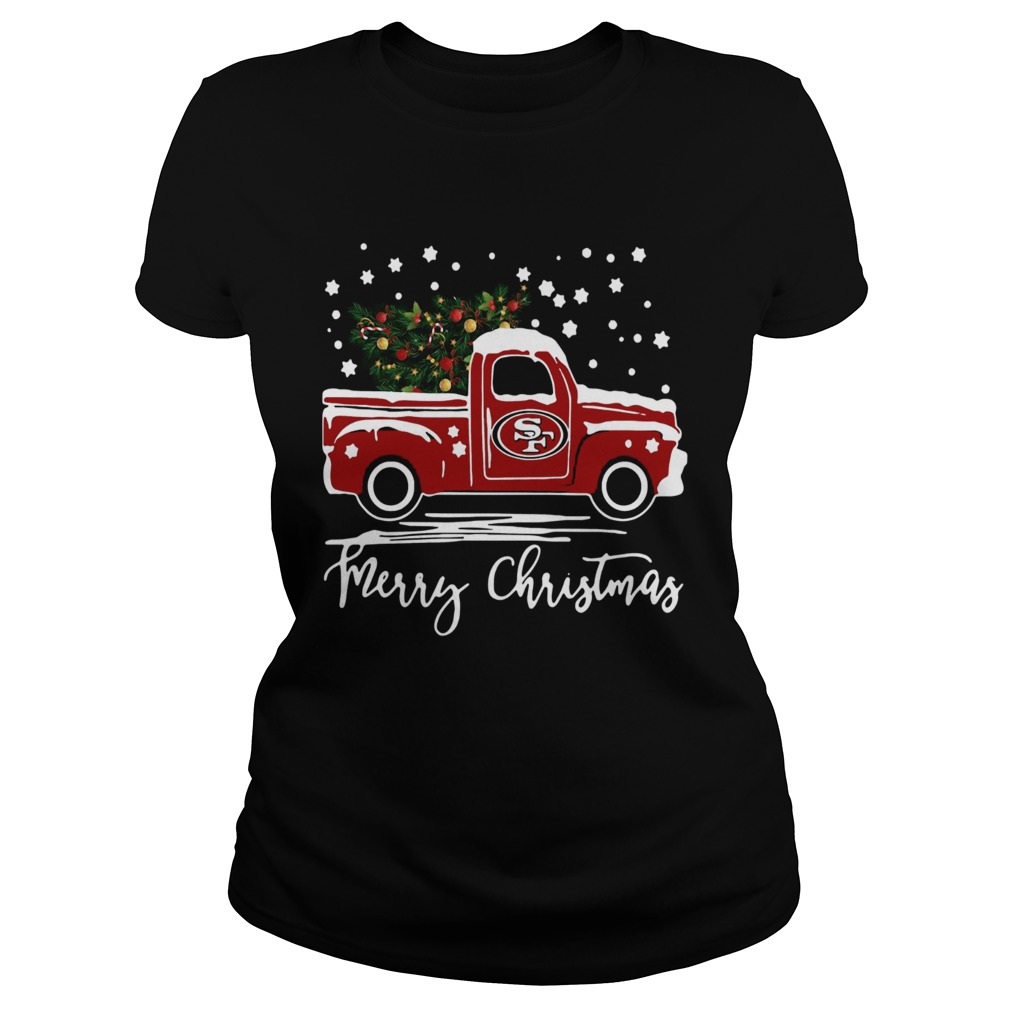 San Francisco 49ers pickup truck Merry Christmas Classic Ladies