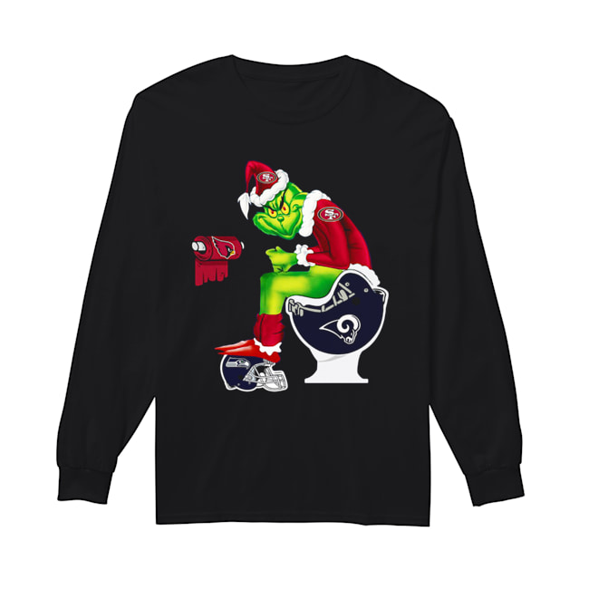 Santa Grinch San Francisco 49ers Los Angeles Rams Seattle Seahawks Arizona Cardinals Toilet Long Sleeved T-shirt 