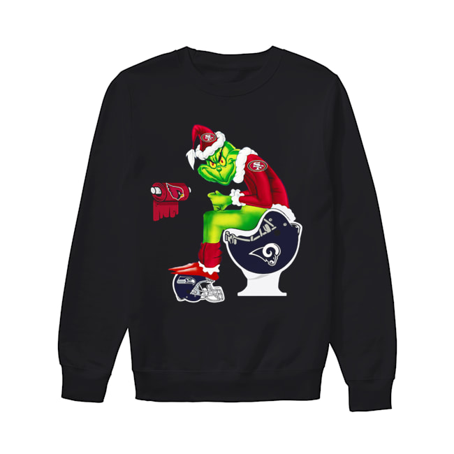 Santa Grinch San Francisco 49ers Los Angeles Rams Seattle Seahawks Arizona Cardinals Toilet Unisex Sweatshirt