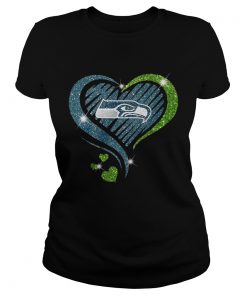 Seattle Seahawks Diamond Heart  Classic Ladies