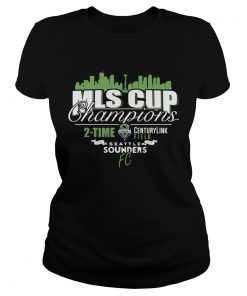 Seattle Sounders FC MLS Cup 2019 Champions 2 Time CenturyLink Field Heart  Classic Ladies