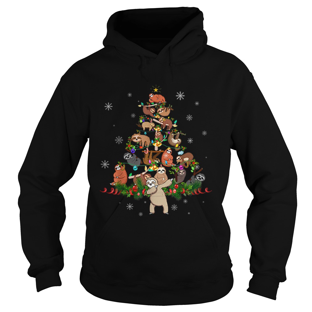 Sloth Christmas Tree Lights Funny Sloth Xmas Gift Hoodie