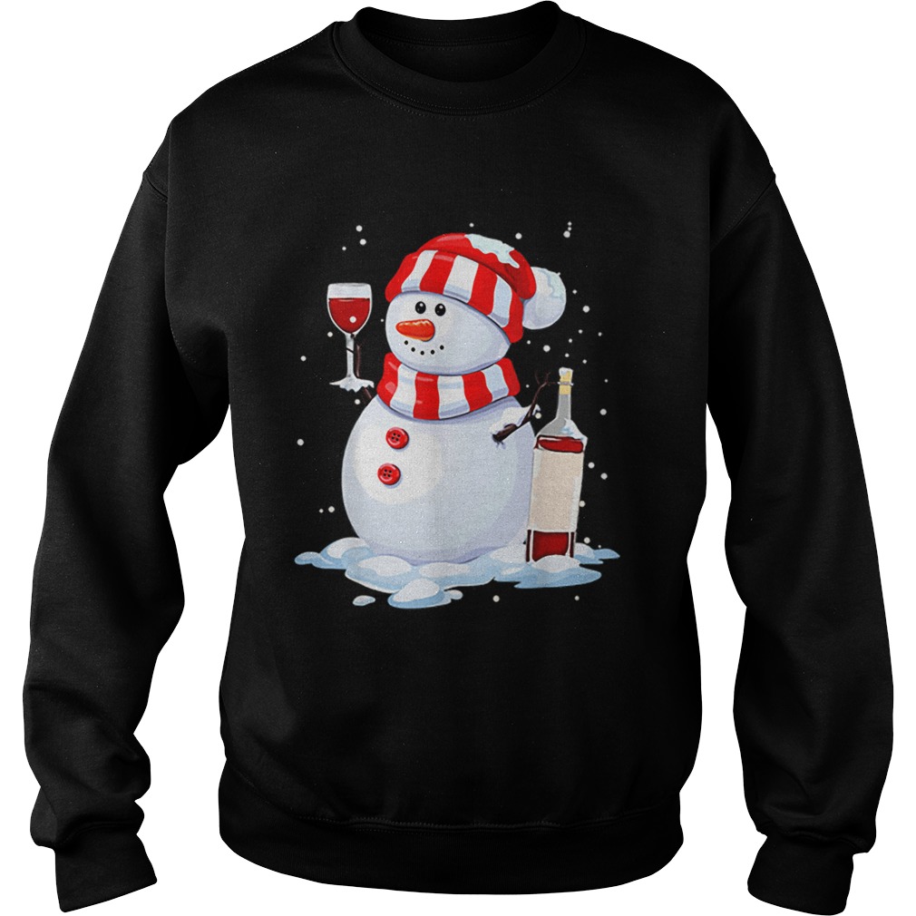 Snowman Drinking Wine Christmas Sweatshirt