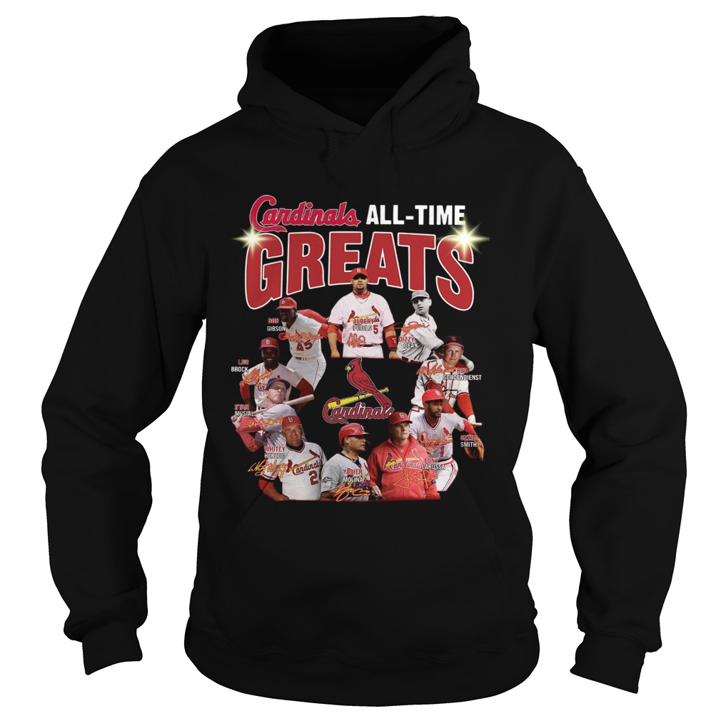 St Louis Cardinals all time great players signatures Hoodie