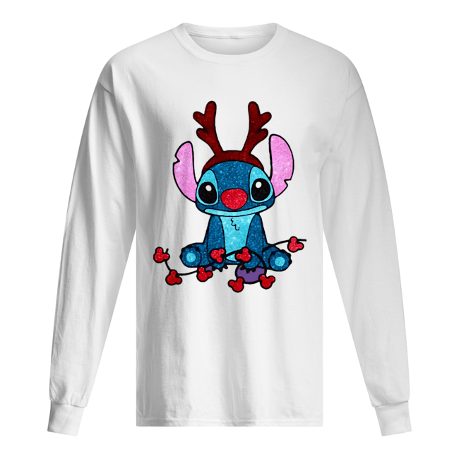 Stitch Diamond Christmas Shirt Long Sleeved T-shirt