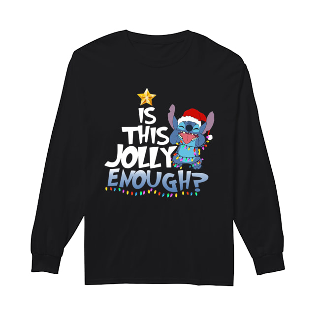 Stitch Is This Jolly Enough Christmas Lights Shirt Long Sleeved T-shirt 