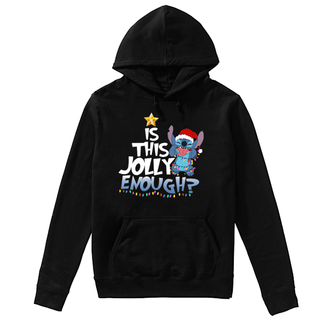 Stitch Is This Jolly Enough Christmas Lights Shirt Unisex Hoodie