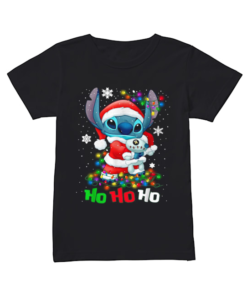 Stitch and Scrump Santa Claus Ho Ho Ho Christmas  Classic Women's T-shirt
