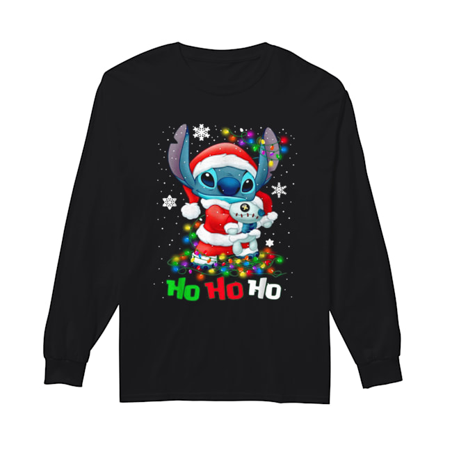 Stitch and Scrump Santa Claus Ho Ho Ho Christmas Long Sleeved T-shirt 