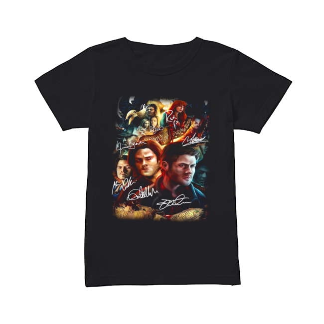 Supernatural Family Don’t End With Blood Signatures Shirt Classic Women's T-shirt