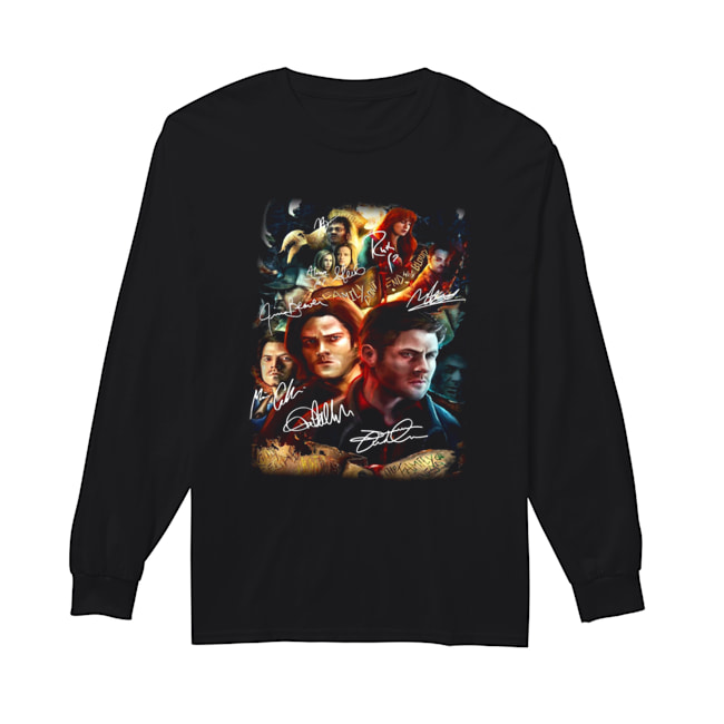 Supernatural Family Don’t End With Blood Signatures Shirt Long Sleeved T-shirt 
