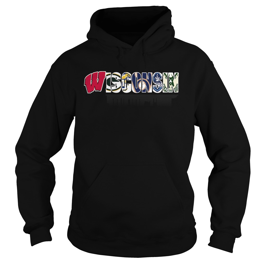 Wisconsin sport team city Green Bay Packers Milwaukee Brewers Milwaukee Bucks Hoodie