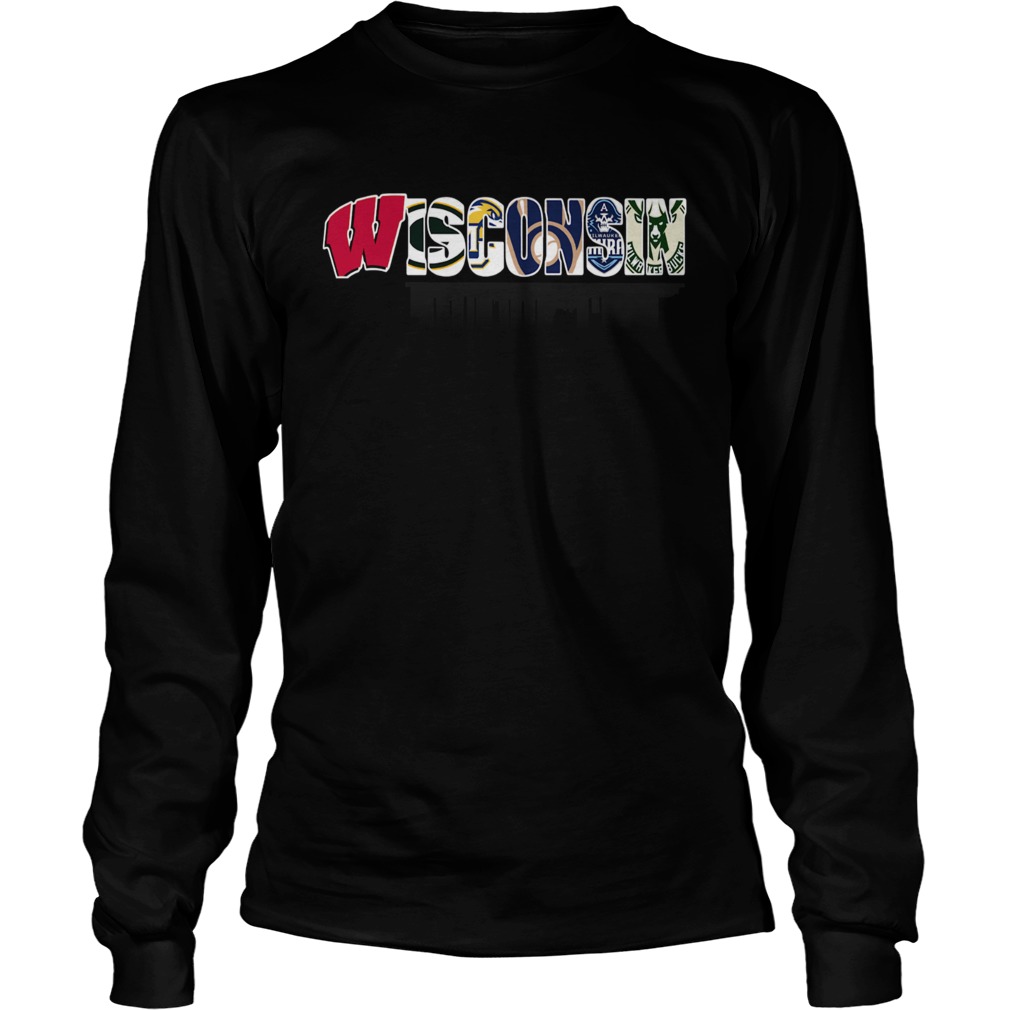 Wisconsin sport team city Green Bay Packers Milwaukee Brewers Milwaukee Bucks LongSleeve