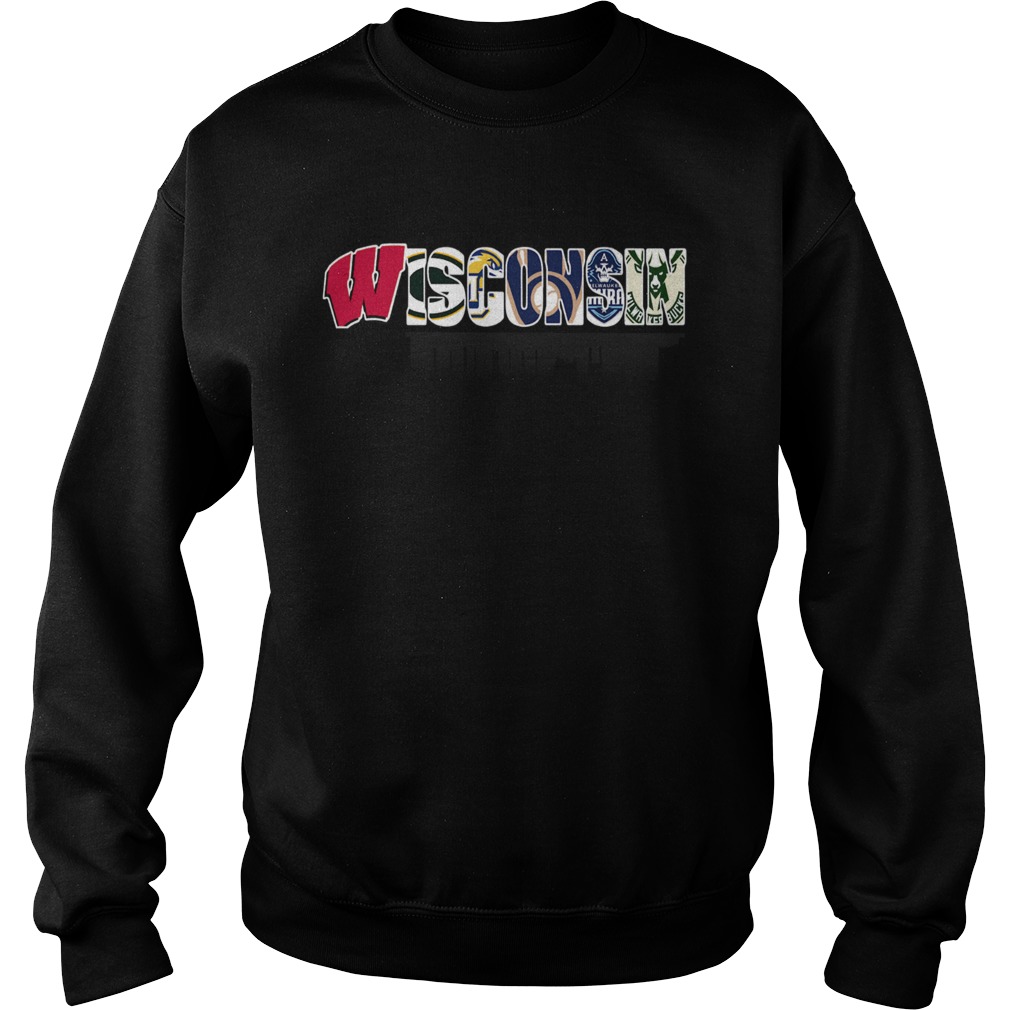 Wisconsin sport team city Green Bay Packers Milwaukee Brewers Milwaukee Bucks Sweatshirt