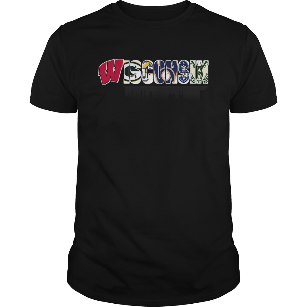 Wisconsin sport team city Green Bay Packers Milwaukee Brewers Milwaukee Bucks tshirt