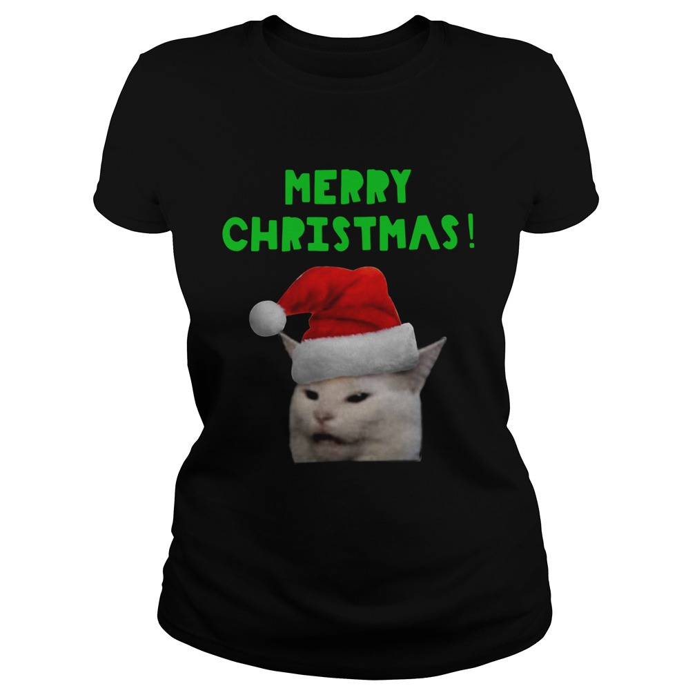 Yelling woman Cat Merry Christmas Classic Ladies
