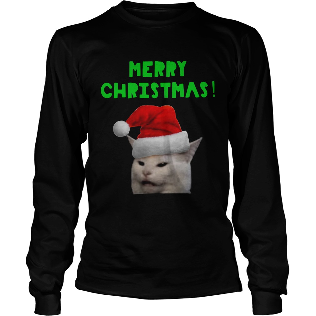 Yelling woman Cat Merry Christmas LongSleeve