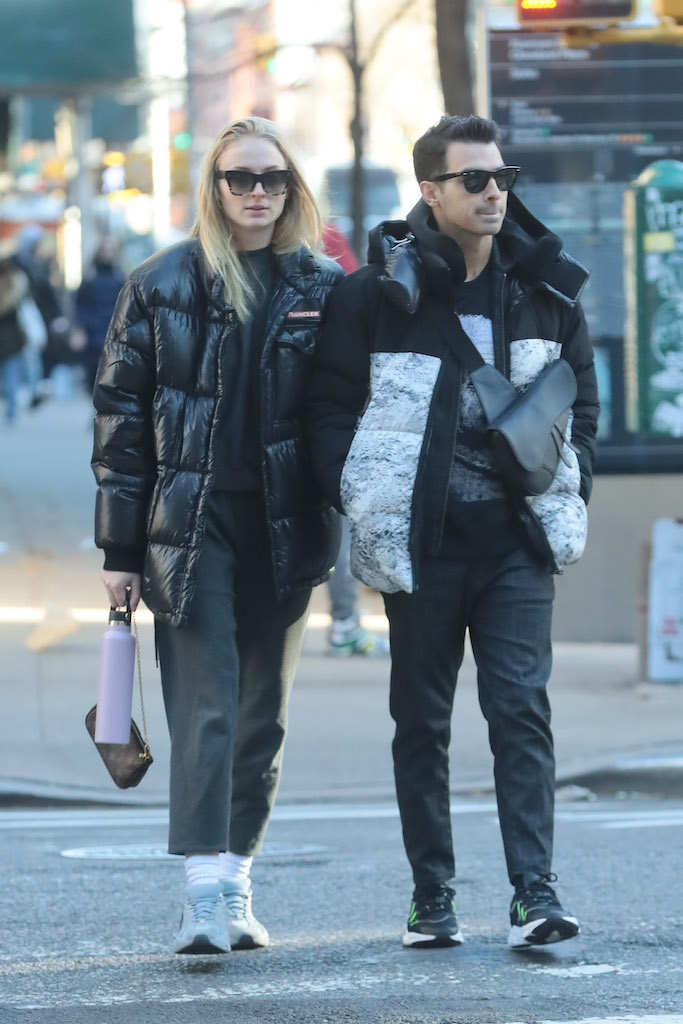 Joe Jonas and Sophie Turner Sport Chunky Sneakers in NYC
